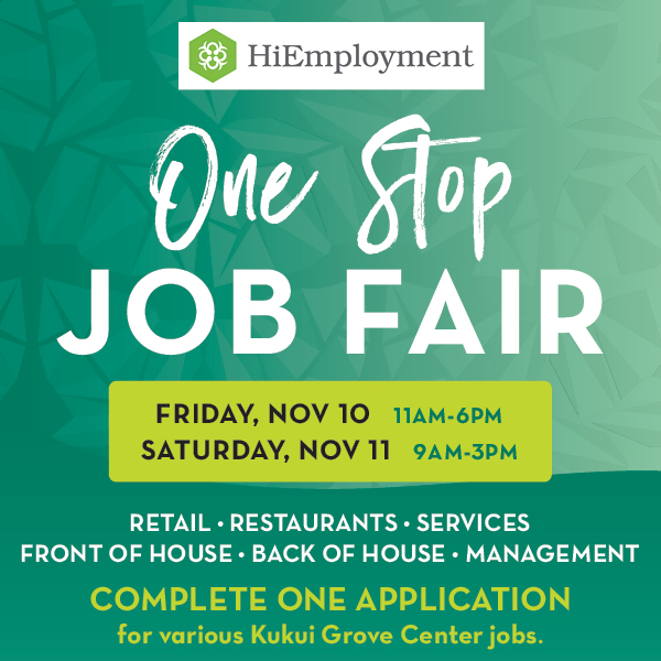 One Stop Job Fair Kukui Grove Center