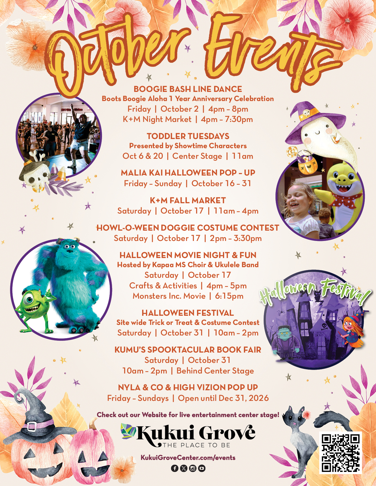 Kukui Grove October Events Calendar